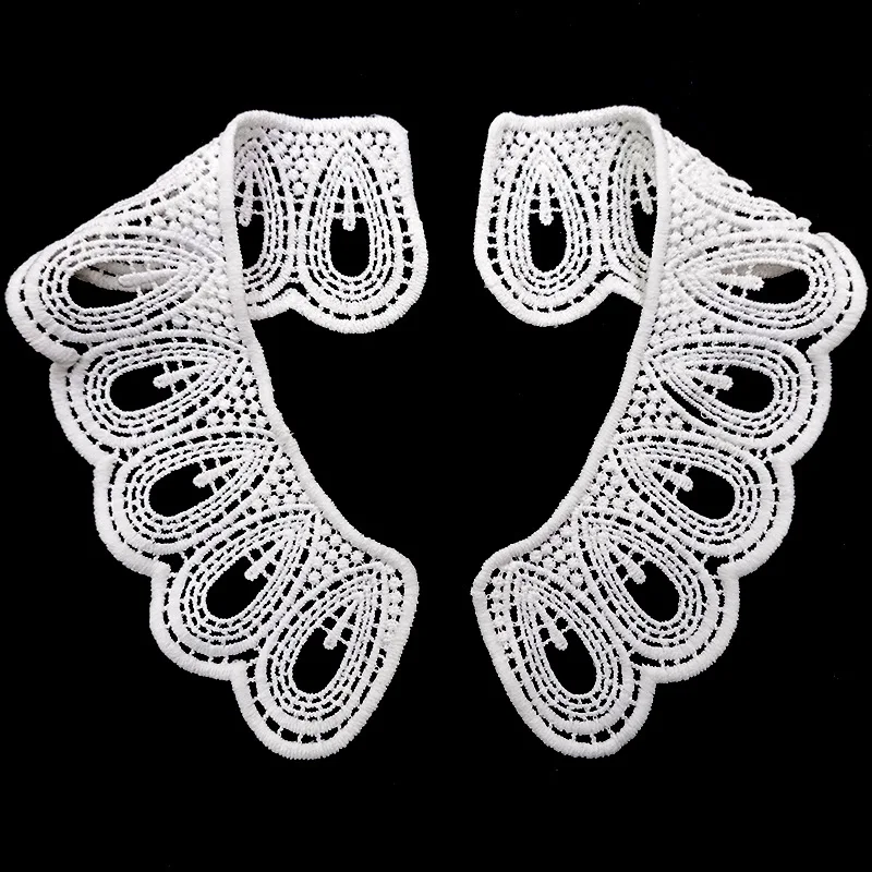 

1Pair Neckline Collar Lace Applique Fabric DIY Handmade Apparel Sewing On Home Textiles For Dress Scrapbooking Accessories