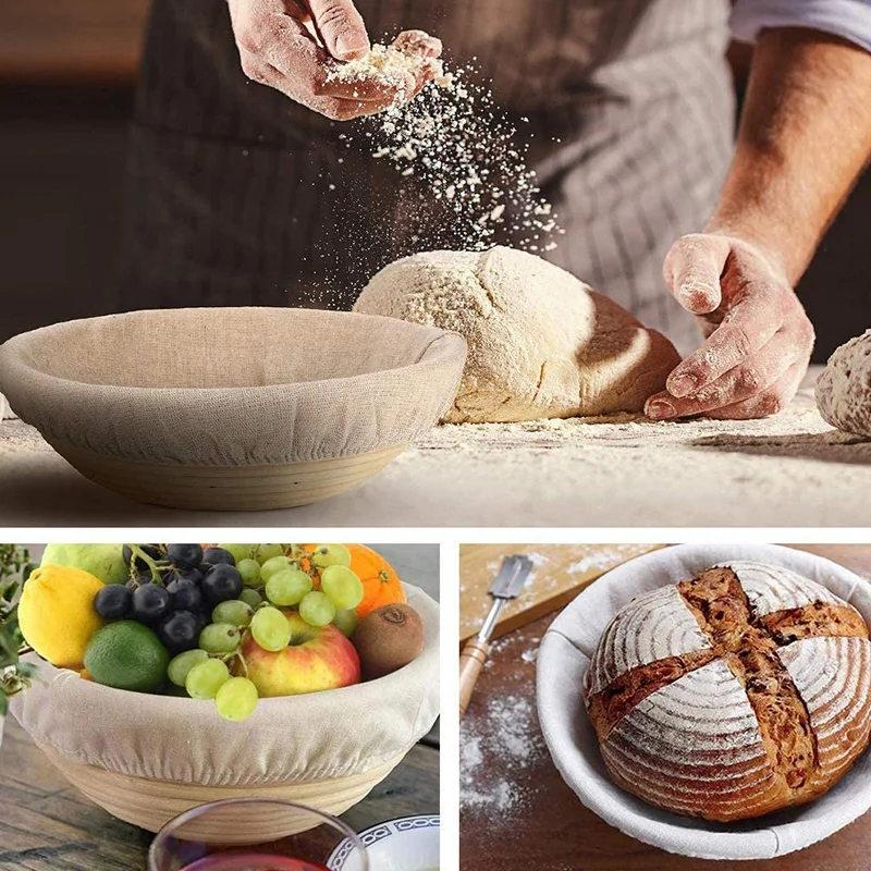 7 упаковок 9 дюймов круглая корзина для хлеба баннетон тканевая подкладка из