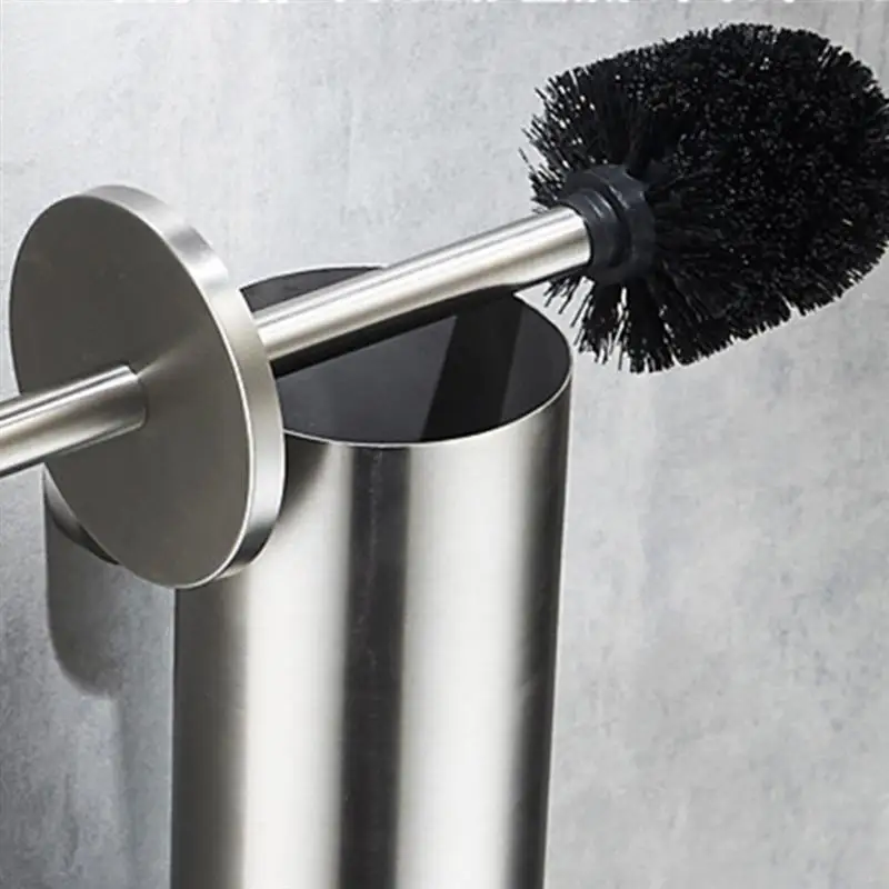

Stainless Steel Toilet Brush Set Wall Mount Toilet Bowl Cleaning Brush and Holder Kit for Bathroom Toilet (Black)
