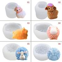3d candle silicone mold sheep fondant shape chocolate mousse ice cube mould pudding candy soap crystal epoxy resin molds baking