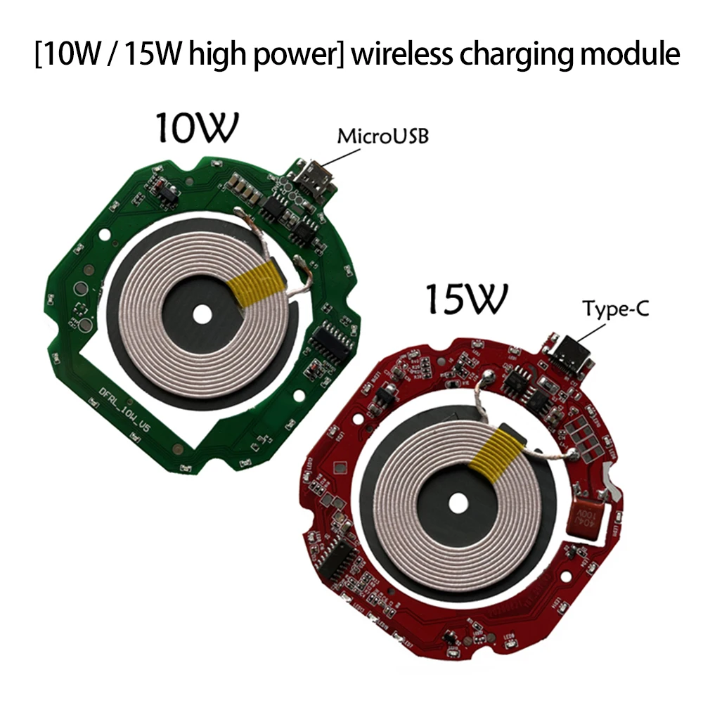 

High Quality Standard 10W 15W Qi Fast Wireless Charger Module Transmitter PCBA Circuit Board + Coil DIY Charging