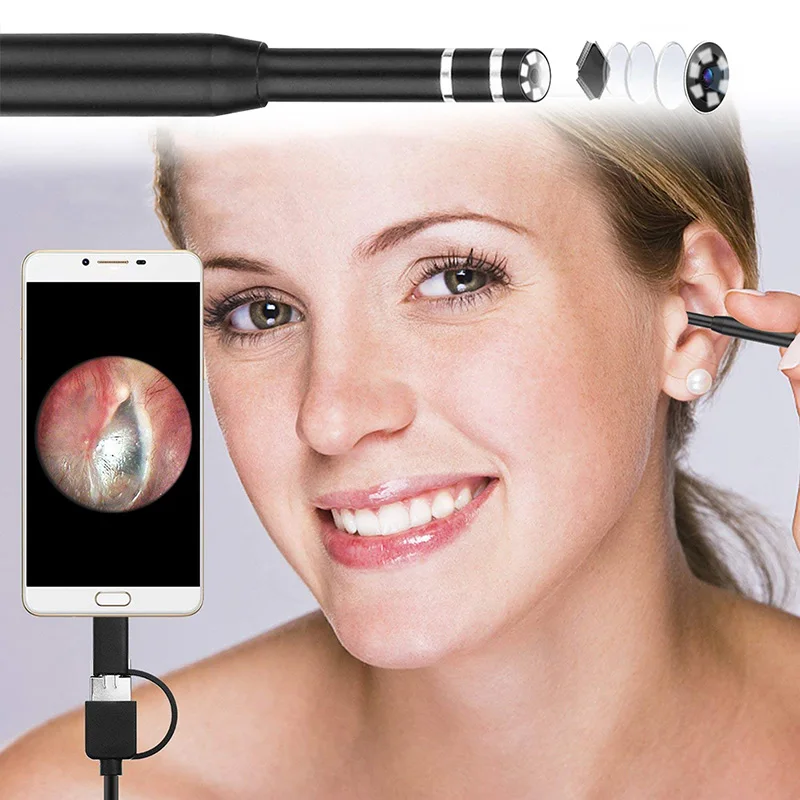 Цифровая камера эндоскоп 3 в 1 для чистки ушей Бороскоп инструмент визуального