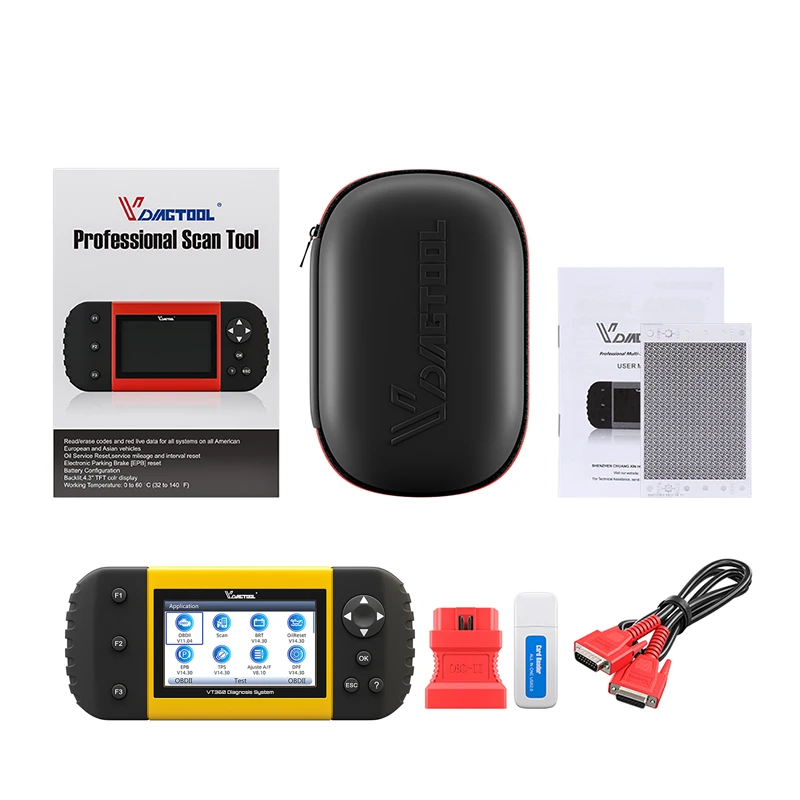 

VDIAGTOOL OBD2 Auto Scanner VT360/VT600/VT300 ABS SAS EPB DPF Better NT650 PK CRP129E Support All Systems Car Diagnostic Tool