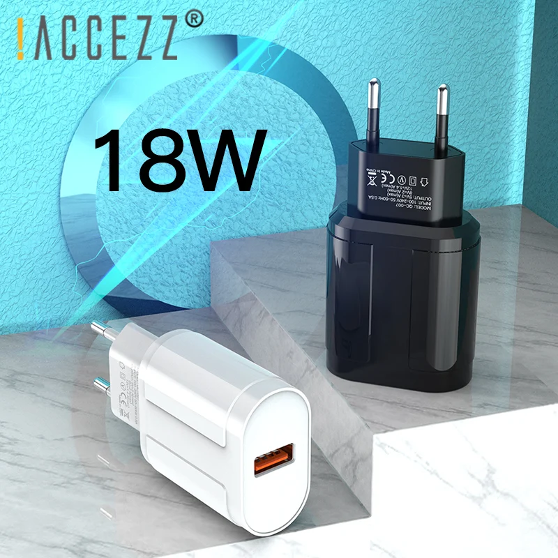 

!ACCEZZ QC3.0 USB Charger Quick Charge For iphone XS X Fast Charging For Samsung Huawei Xiaomi EU Plug Travel Wall Power Adapter