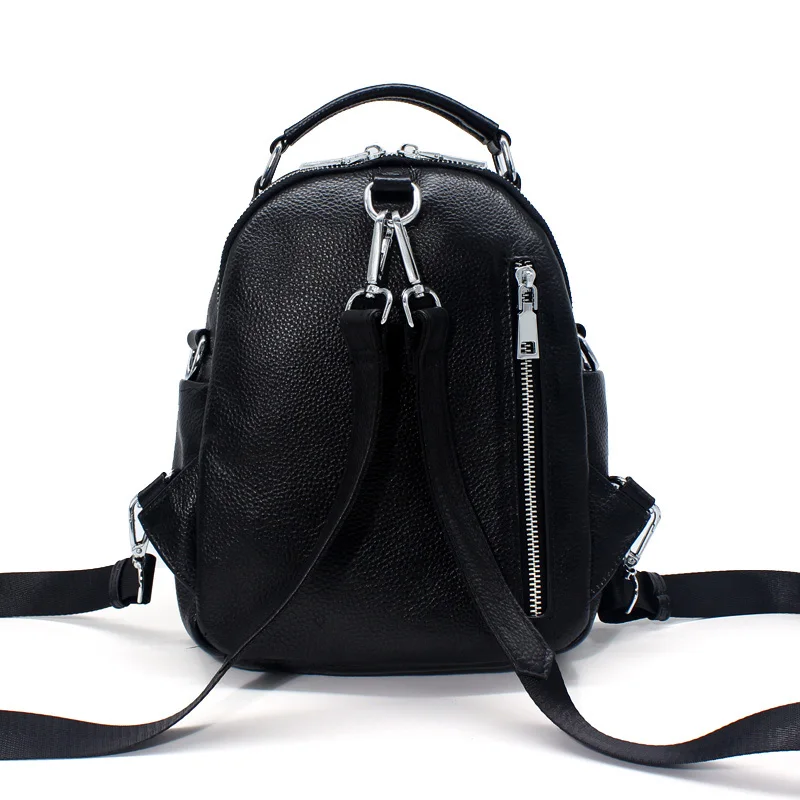 Рюкзак ZENCY женский из 100% натуральной телячьей кожи серебристый дорожный ранец