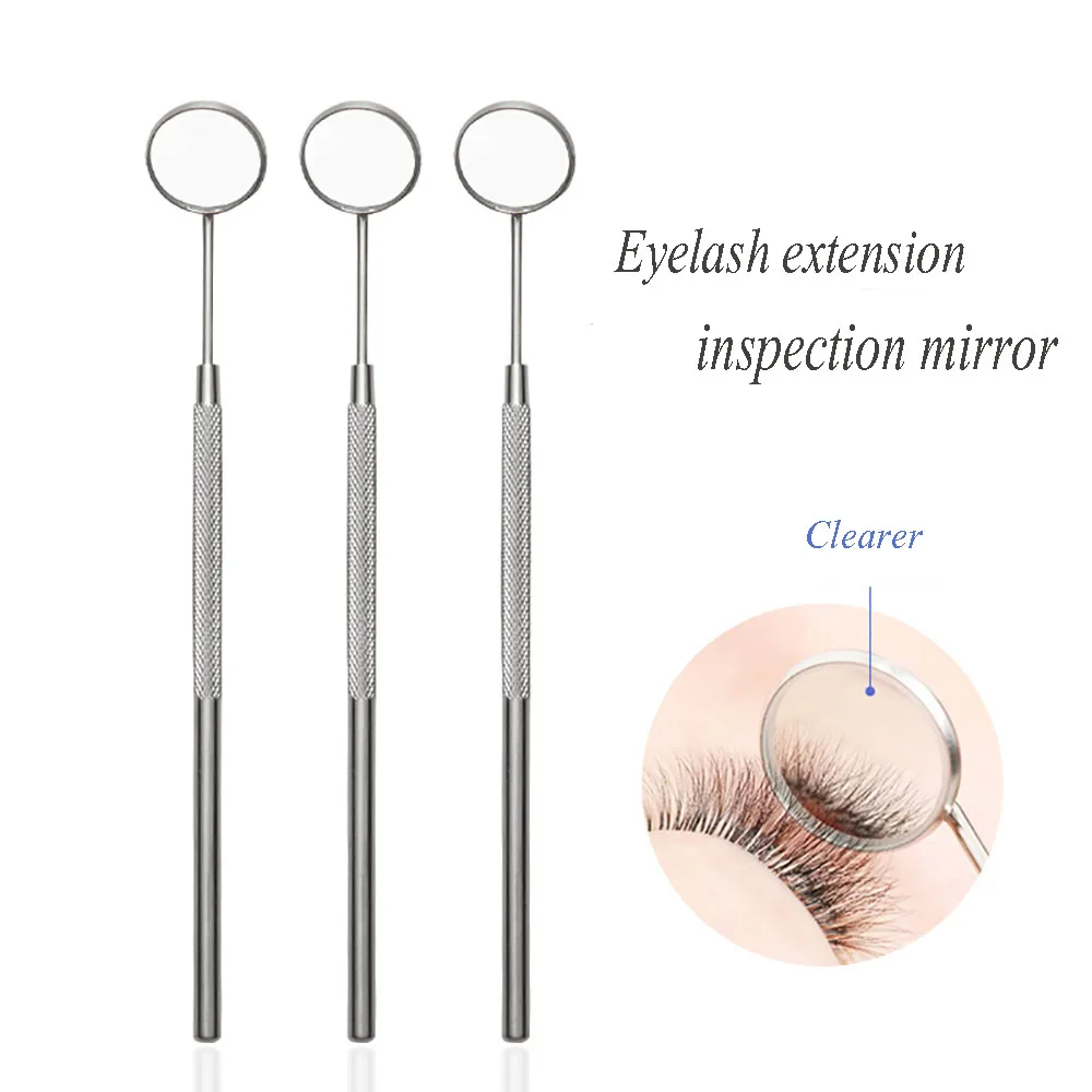 

Eyelash Extension Check Mirror Makeup Tools Lash Tech Multifunction Stainless Steel Long Handle Eyelash Extension Grafting