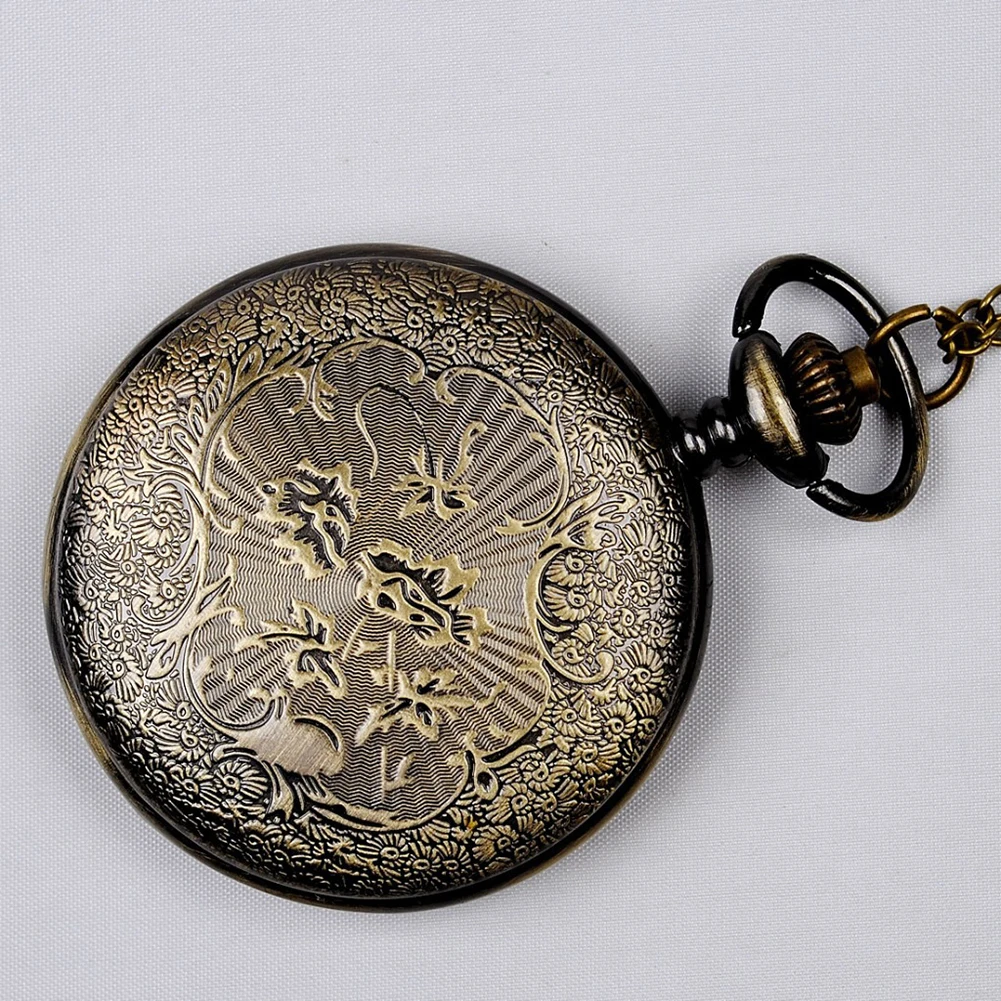 Classical Large Gold Face Roman Pocket Watch Stylish Scale Bronze | Наручные часы