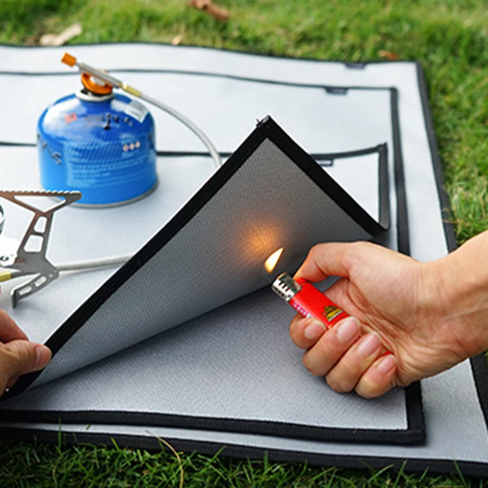 

1Pc Camping Fireproof Cloth Picnic Barbecue Heat Insulation Pad Temperature Fire Mat