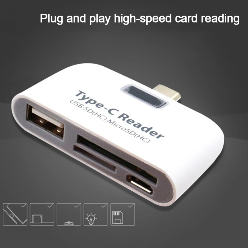 Кардридер H7JA USB 3.1 Type C быстрое 2 0 адаптер для карт SD / microSD TF | Компьютеры и офис