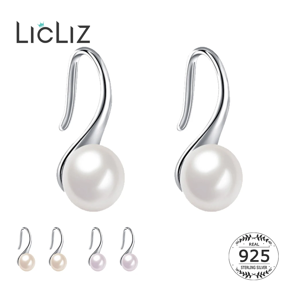 Женские серьги подвески с жемчугом liliz белые розовые фиолетовые Крючки из