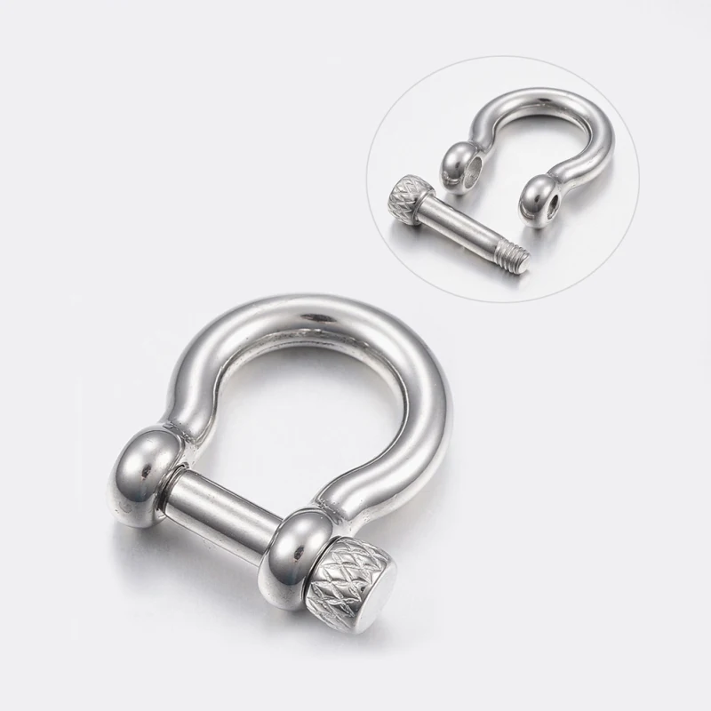 

1 шт 24x23,5x6 мм 304 нержавеющая сталь D-образные скобы застежки для браслетов Makings