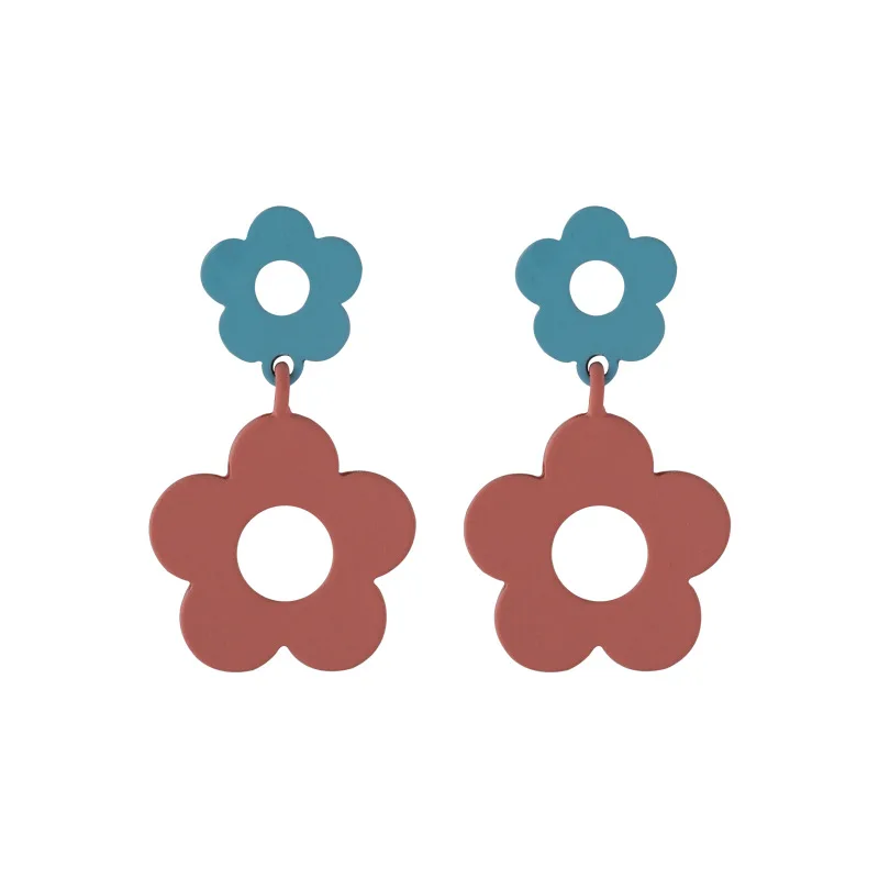 

Xiaoboacc Korean Fashion Candy Color Spray Painted Flower Earrings Wholesale