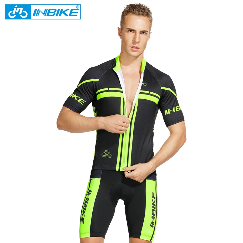 

INBIKE Summer Cycling Jersey Set Men MTB Bike Short Sleeve Clothing Breathable Pro Bicycle Jerseys Clothes Sportswear Suit QG195