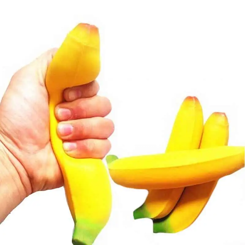 

18CM Jumbo Squishy Banana Straps Decorations Fake Food Collectible Toys NSV