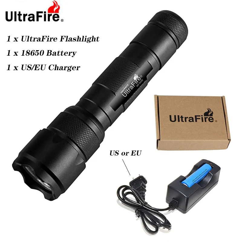 Suit A UltraFire Портативный светодиодный светильник-вспышка XML-T6/L2/V6 Лампа 18650 аккумулятор Высокая мощность перезаряжаемый фонарь охотничий светильник - Испускаемый цвет: Suit A