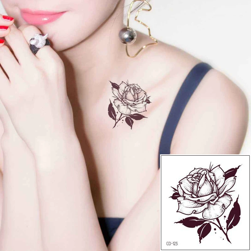 Наклейка в виде розы для женской груди рук и плеч | Красота здоровье