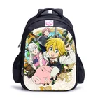 Ортопедический рюкзак для мальчиков и девочек, детский школьный ранец с аниме Семь смертных грехов, Nanatsu No Taizai Meliodas, 16 дюймов