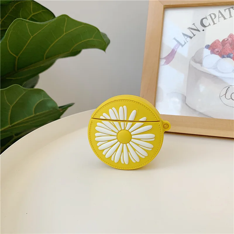 

For Airpods Case,3D Colorful Daisy Bag Case For Airpods 1/2 Case Soft Silicone Earphone Cover For Airpods Case For Girls/Kids