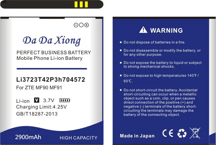 DaDaXiong 2900mAh Li3723T42P3h704572 Battery For ZTE MF91 MF90 Bateria | Мобильные телефоны и аксессуары