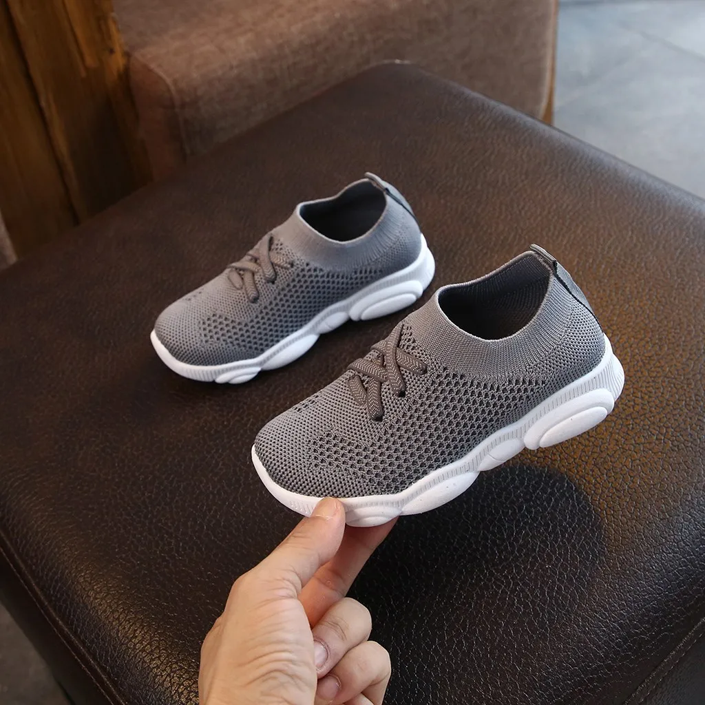 

New Baby Sneakers 2020 Fashion Children Flat Shoes Infant Kids Baby Girls Boys Solid Stretch Mesh Sport Running Sneakers Shoes
