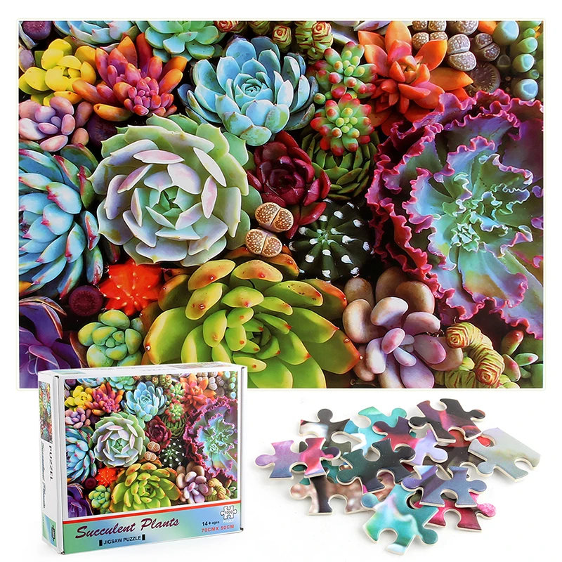 

Succulent Plants Puzzle 1000 Pieces Jigsaw Puzzle for Adults Kids
