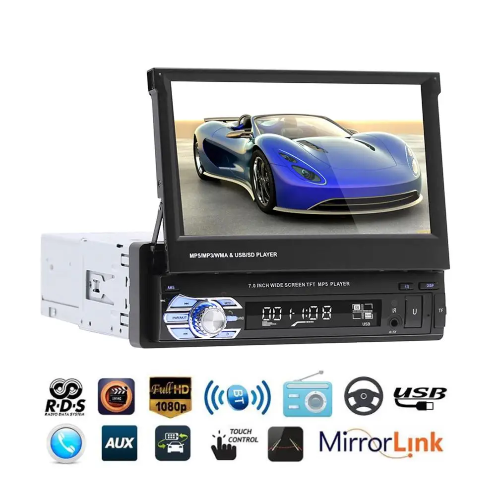 7 ''стерео 9160G аудио радио GPS навигация выдвижной Авторадио с BT DVD MP5 SD FM USB плеер