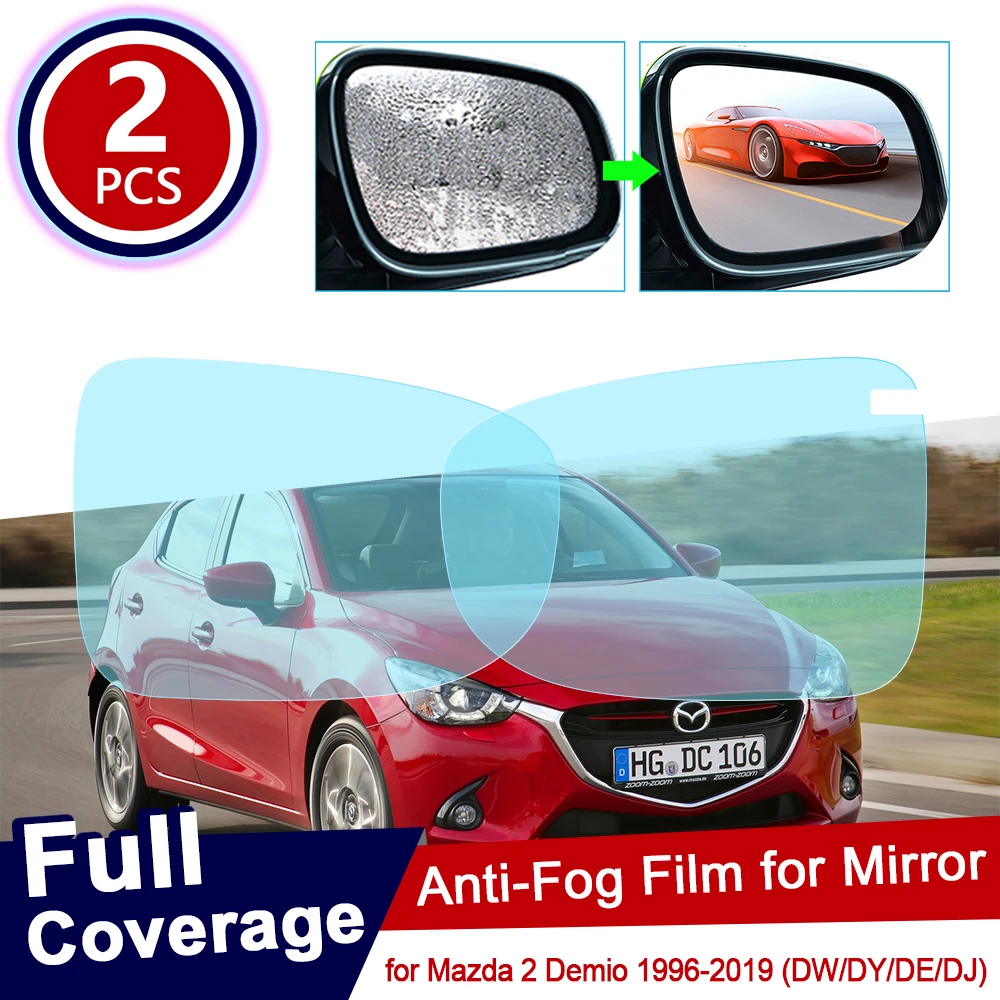 

for Mazda 2 Demio 1996~2019 DW DY DE DJ Car Rearview Mirror Protective Film Waterproof Rainproof Anti Fog Car Sticker 2015 2016