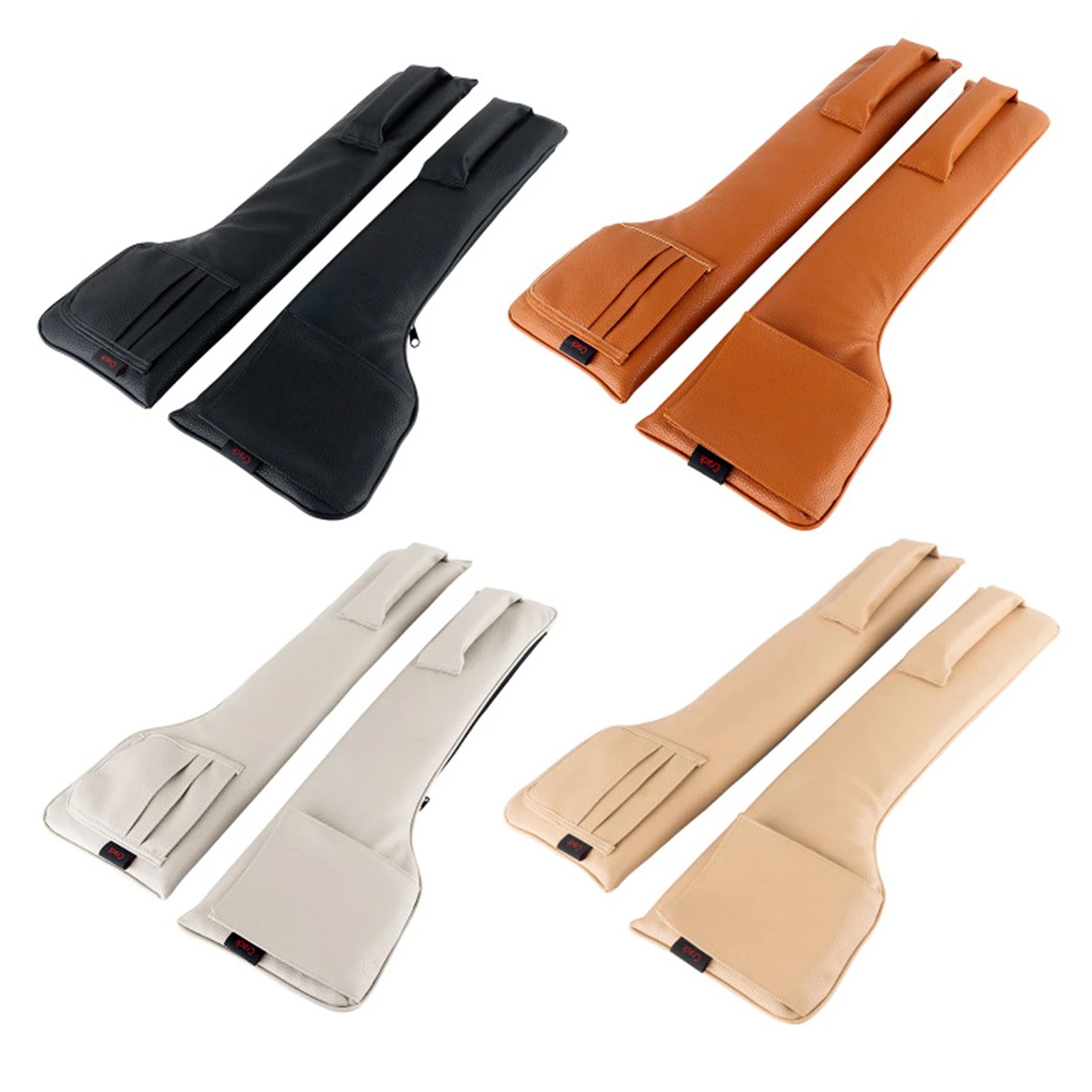 

Car Seat Gap Filler PU Leather Console Organizer Auto Seats Leak Stop Pad With Side Pocket Storage Bags Car Accessories