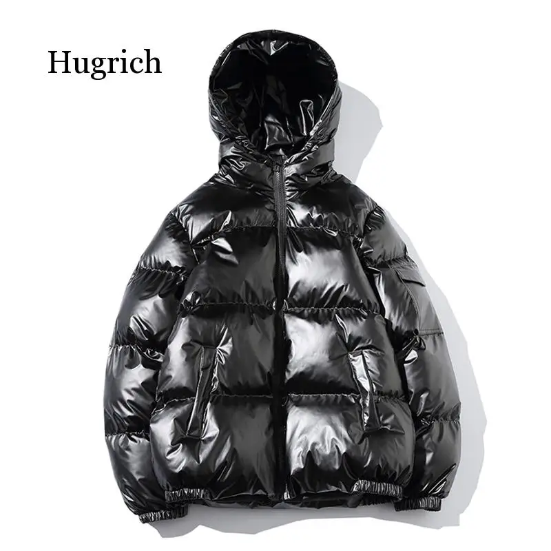 Зимняя мужская куртка толстая теплая парка серебристые яркие глянцевые куртки