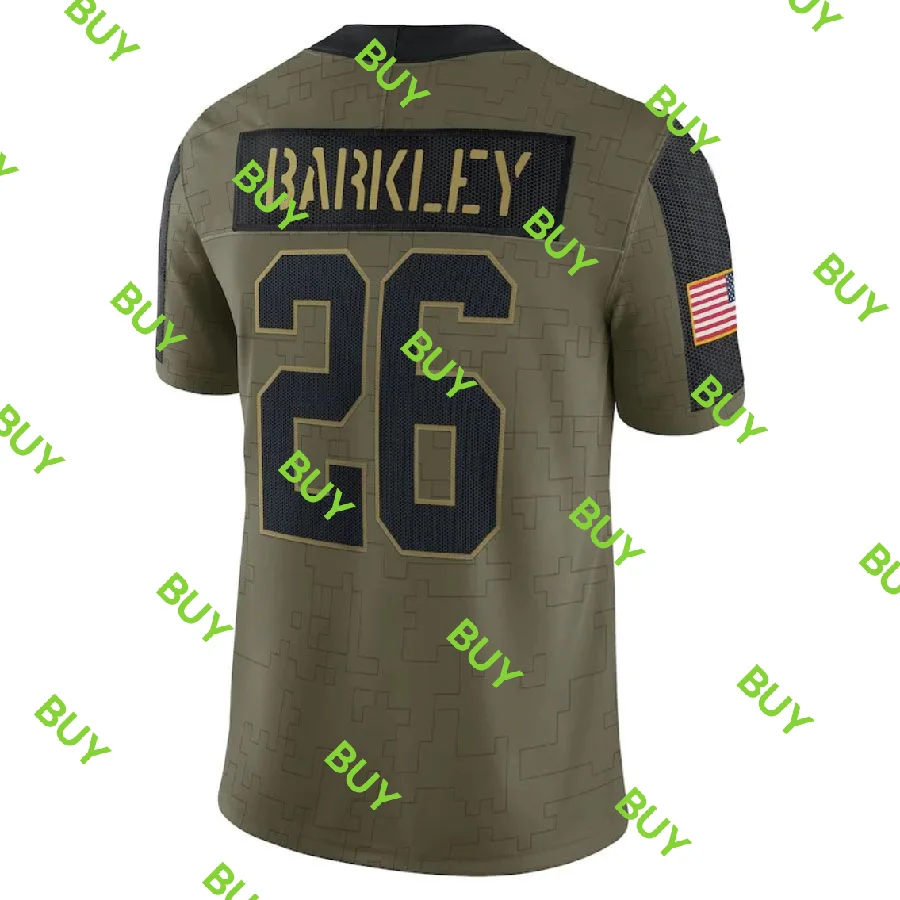 

Персонализированная Мужская футболка с надписью Giants Saquon Barkley 2021 Salute To Service Limited Player