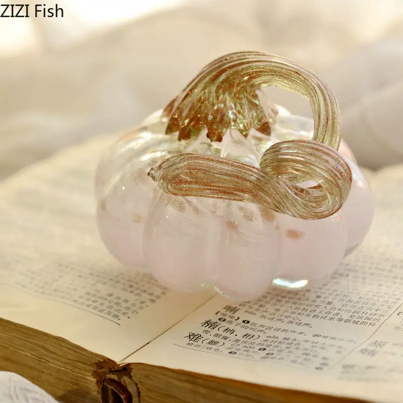 Позолоченная Хрустальная статуя из тыквы стеклянные поделки настольные