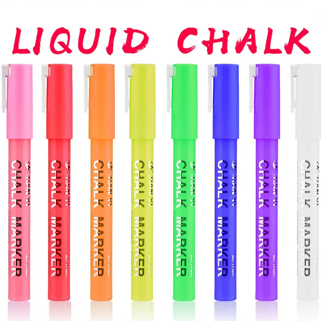 1 шт. 8 цветов хайлайтер жидкий мел Меловые маркеры мелкая доска стираемая без