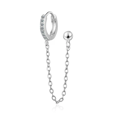 Пирсинг кольцо LByzHan с двумя отверстиями для ушей, серьги-цепочки, кисточки, золотые/белые кристаллы, простые богемные серьги, ювелирные изделия для девушек и женщин