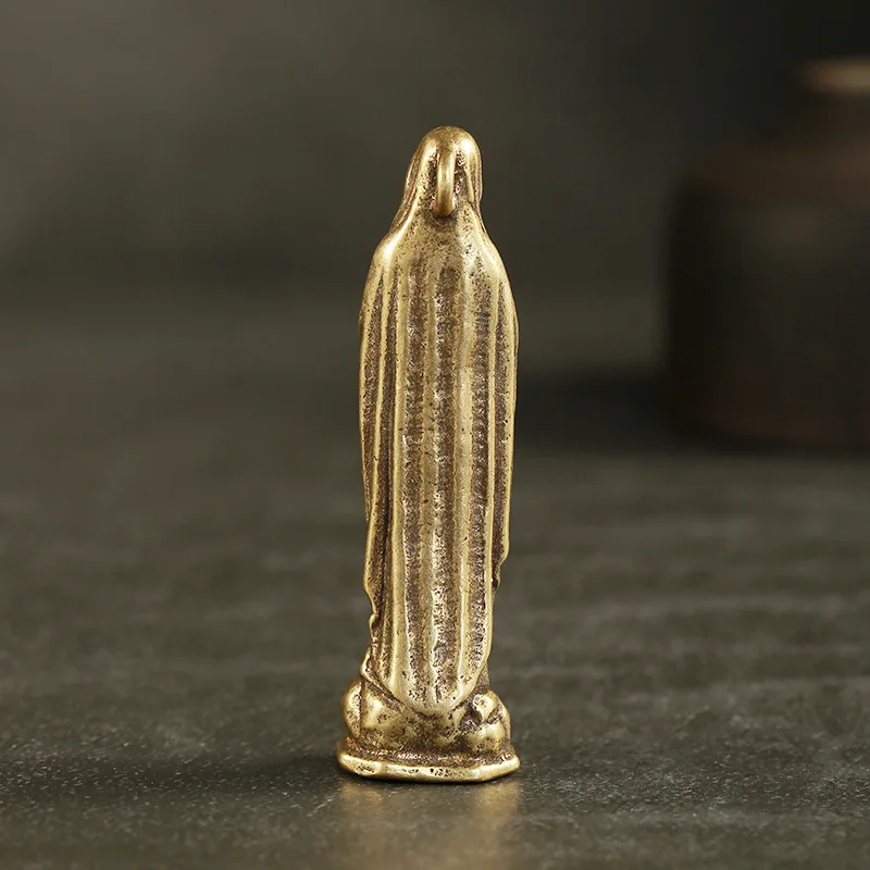 Винтажные медные статуэтки Девы Марии из чистой меди брелоки подвески с