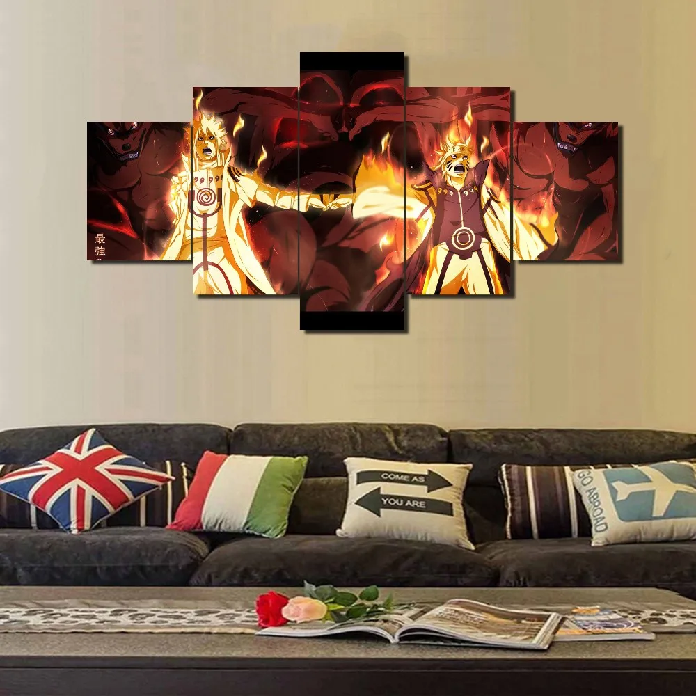 

5 Piece Canvas Wall Art Abstract Modern Home Decoration Ninja Anime Poster Wallpaper Painting Living Room Poster Bedroom Picture