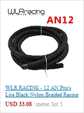 WLR RACING-6 AN Pro Lite черный нейлоновый Плетеный Топливный шланг 350 PSI 5 м+ набор переходников для шланга+ заглушка NPT WLR7312+ SL10NPT-BK