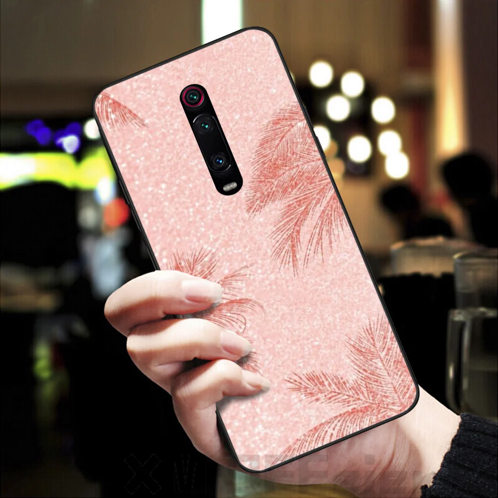 Viviana Золотой Розовый Блестящий черный мягкий чехол для телефона Redmi K20 Note4 4X 5 5A 6 6PRO