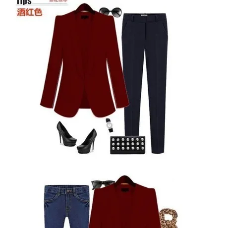 Black Blue Small Suit Loose 2019 Season Coat | Женская одежда