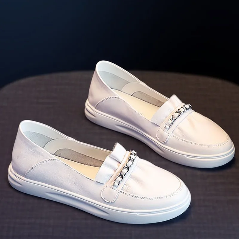 

Low-cut Single Shoes White Shoes Women Shoes Flat Bottom Shallow Mouth Pedal Shoes Peas Casual Summer shoes for women sneakers