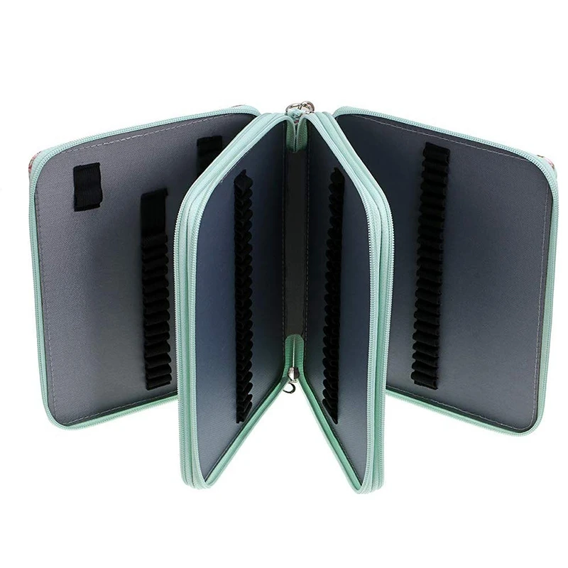 Цветной чехол для карандашей с отделениями и держателем 120 отделений акварельных