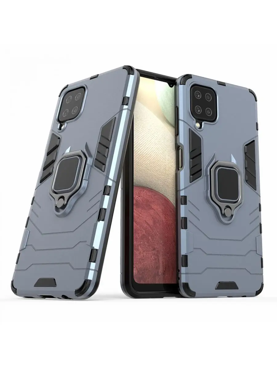 Чехол Brodef Ring "Ударопрочный" с аксессуаром для мобильного телефона Samsung Galaxy A12.