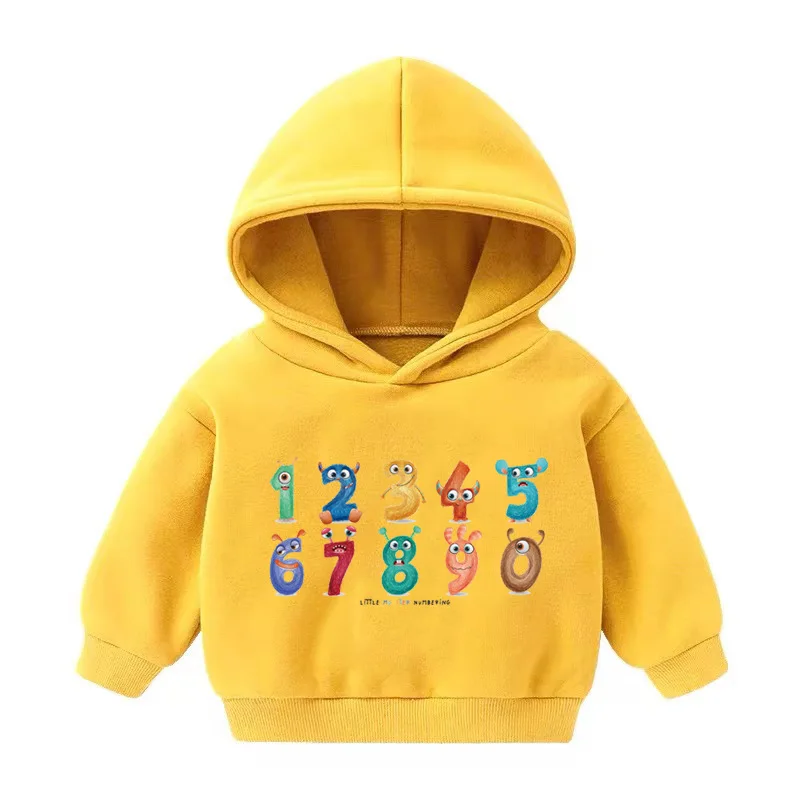 

Birthday Baby Girls Boys Sweatshirts Digital Hoodies 2021 Thicken Winter Autumn Warm Cotton Fleece Kids Tops Children Clothes