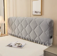 new all inclusive super soft smooth quilted head cover thicken velvet headboard cover solid color bed back dust protector cover