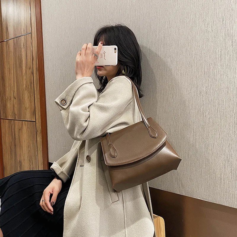 

Дамские сумочки в стиле ретро, лидер продаж, сумки на плечо с клапаном, модные женские сумки на осень и зиму 2021, Корейская сумка-мессенджер на...