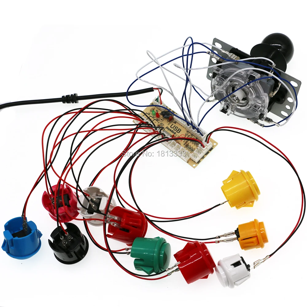 Zero Delay Board Arcade Game USB Encoder To PC Raspberry Pi ZIPPY Joystick Control SANWA American Push Button Connection Cable | Спорт и