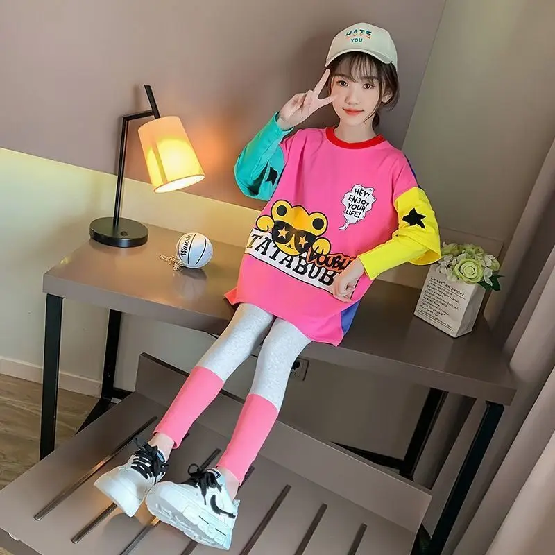 

Children Clothing Cartoon Autumn Girls Sets Long Sleeve Tracksuit For 4-14 Years old Girls Clothes Sport Suit Kids Clothes Sets