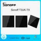 Sonoff T3UK 123 gang TX Series 433Mhz RF дистанционное управление Wifi настенный светильник ель света с границей Alexa Google Home Голосовое управление