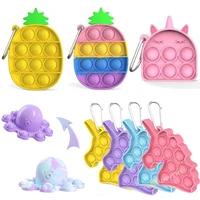new unicorn shaped bubble push keychain anti stress sensory disquiet educational autism relaxing toy stress relief game keyring
