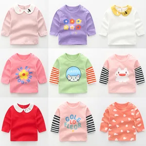 Футболки для детей, рубашка с длинными рукавами для девочек, одежда для От 1 до 5 лет девочек полосатая Детская футболка с рисунком Повседневная модная детская одежда 2022 г.