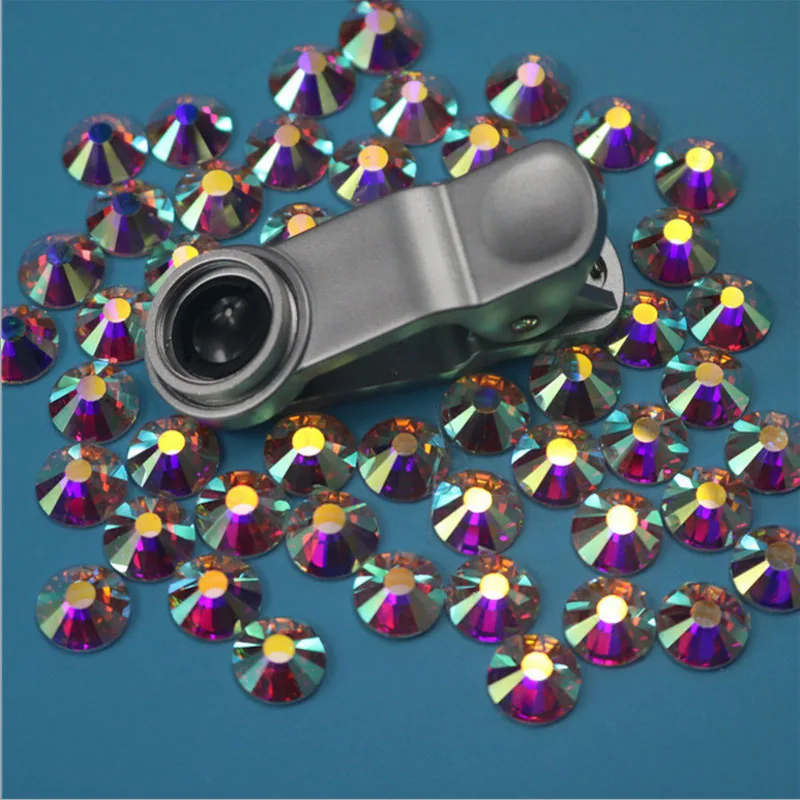 Горячая фиксация Стразы супер блестящий Strass Flatback Glass Crystal AB исправление камней Iron